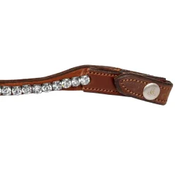 Acavallo Browband Calfskin & Round Crystals