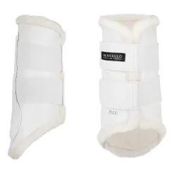 Acavallo Front Brushing Boots Faux Sheepskin & Hook-And-Loop Closure