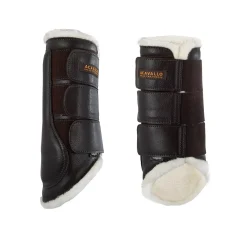Acavallo Hind Brushing Boots Faux Sheepskin & Triple Hook-And-Loop Closure