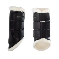 Acavallo Hind Brushing Boots Faux Sheepskin & Triple Hook-And-Loop Closure