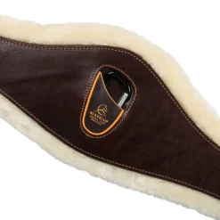 Acavallo Jumping Girth Leather & Removable Faux Sheepskin