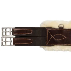 Acavallo Jumping Girth Leather & Removable Faux Sheepskin