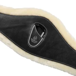 Acavallo Jumping Girth Leather & Removable Faux Sheepskin