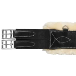 Acavallo Jumping Girth Leather & Removable Faux Sheepskin