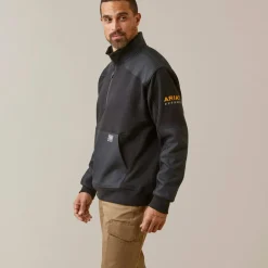 Ariat Men's Rebar Workman DuraCanvas Sweatshirt - Black/ Black