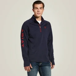 Ariat Men's Tek Team 1/2 Zip Sweatshirt - Navy Heather