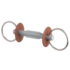 Beris Hard 7.5cm Ring Loose Ring Snaffle with Butterfly Bar
