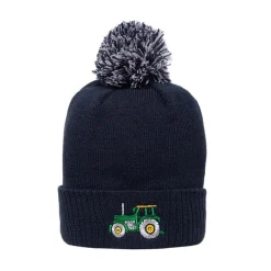 British Country Collection Green Tractor Pom Pom Beanie Hat
