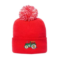 British Country Collection Green Tractor Pom Pom Beanie Hat