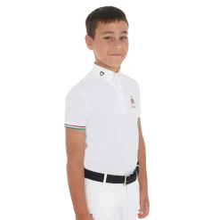 Equestro Boys' Four-Button Competition Polo Shirt Equestro X Fise