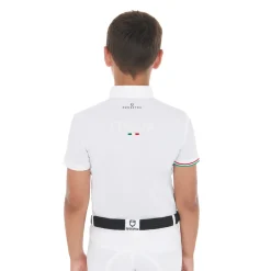 Equestro Boys' Four-Button Competition Polo Shirt Equestro X Fise
