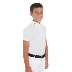 Equestro Boys' Slim Fit Competition Polo Shirt With Four Buttons