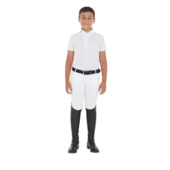 Equestro Boys' Slim Fit Competition Polo Shirt With Four Buttons