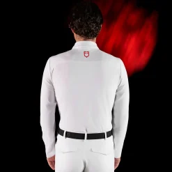 Equestro Equestro Ridertechnology Men's Competition Polo Shirt Long Sleeves And Buttons