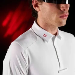 Equestro Equestro Ridertechnology Men's Competition Polo Shirt Long Sleeves And Buttons