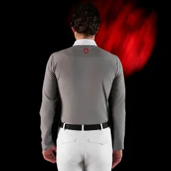 Equestro Equestro Ridertechnology Men's Competition Polo Shirt Long Sleeves And Buttons