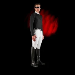 Equestro Equestro Ridertechnology Men's Competition Polo Shirt Long Sleeves And Buttons