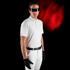 Equestro Equestro Ridertechnology Men's Competition Polo Shirt Long Sleeves And Buttons