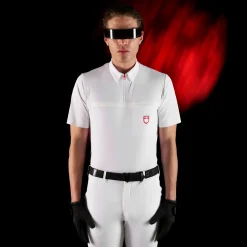 Equestro Equestro Ridertechnology Men's Competition Polo Shirt Short Sleeves And Zip