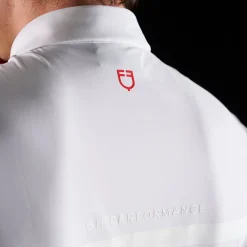 Equestro Equestro Ridertechnology Men's Competition Polo Shirt Short Sleeves And Zip