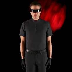 Equestro Equestro Ridertechnology Men's Training Polo Shirt Short Sleeves And Zip