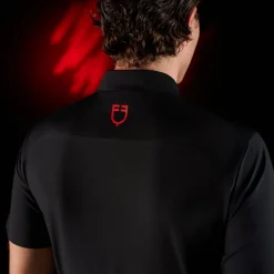 Equestro Equestro Ridertechnology Men's Training Polo Shirt Short Sleeves And Zip