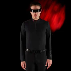 Equestro Equestro Ridertechnology Men's Training Polo Shirt Long Sleeves And Zip