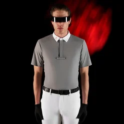 Equestro Equestro Ridertechnology Men's Competition Polo Shirt Short Sleeves And Buttons