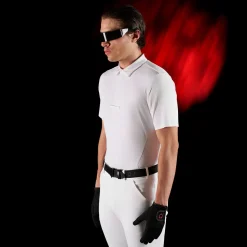 Equestro Equestro Ridertechnology Men's Competition Polo Shirt Short Sleeves And Buttons