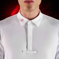 Equestro Equestro Ridertechnology Men's Competition Polo Shirt Short Sleeves And Buttons