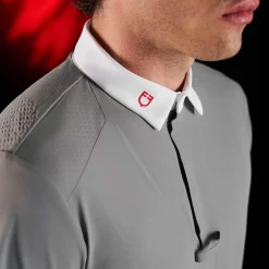 Equestro Equestro Ridertechnology Men's Competition Polo Shirt Short Sleeves And Buttons