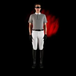 Equestro Equestro Ridertechnology Men's Competition Polo Shirt Short Sleeves And Buttons