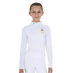 Equestro Girls' Long-Sleeved Competition Polo Shirt Equestro X Fise