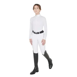 Equestro Girls' Slim Fit Anti-Uv Competition Polo Shirt