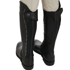 Equestro Kids' Soft Leather Gaiters With Elastic Band