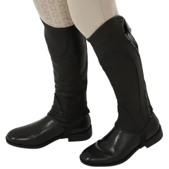 Equestro Kids' Soft Leather Gaiters With Elastic Band