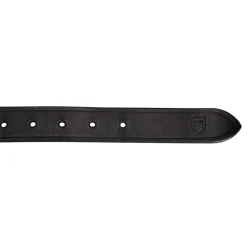 Equestro Leather Belt With Black And White Embroidery