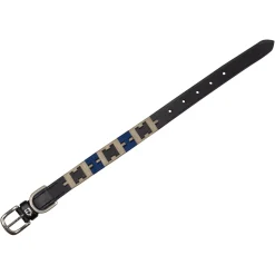 Equestro Leather Dog Collar With Geometric Pattern