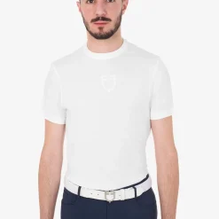 Equestro Men's Basic T-Shirt With Tone-On-Tone Logo