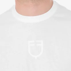 Equestro Men's Basic T-Shirt With Tone-On-Tone Logo