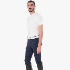 Equestro Men's Basic T-Shirt With Tone-On-Tone Logo