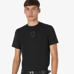 Equestro Men's Basic T-Shirt With Tone-On-Tone Logo