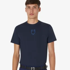 Equestro Men's Basic T-Shirt With Tone-On-Tone Logo