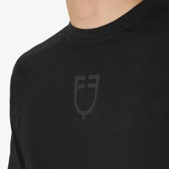 Equestro Men's Basic T-Shirt With Tone-On-Tone Logo