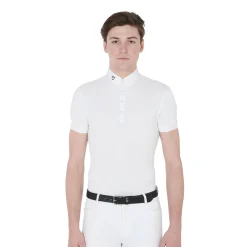 Equestro Men's Competition Polo Shirt In Breathable Technical Fabric
