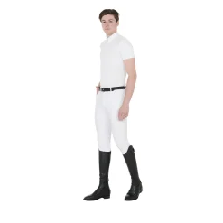 Equestro Men's Competition Polo Shirt In Breathable Technical Fabric