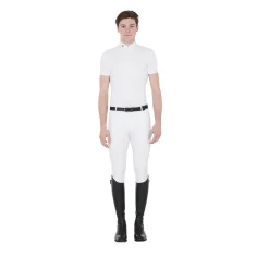Equestro Men's Competition Polo Shirt In Breathable Technical Fabric