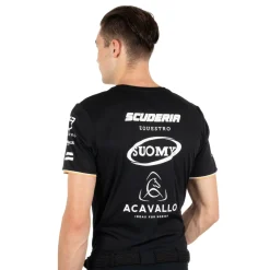 Equestro Men's Multi Logo T-Shirt Technical Fabric