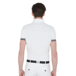 Equestro Men's Slim Fit Competition Polo Shirt With Black Inserts