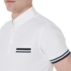Equestro Men's Slim Fit Competition Polo Shirt With Black Inserts